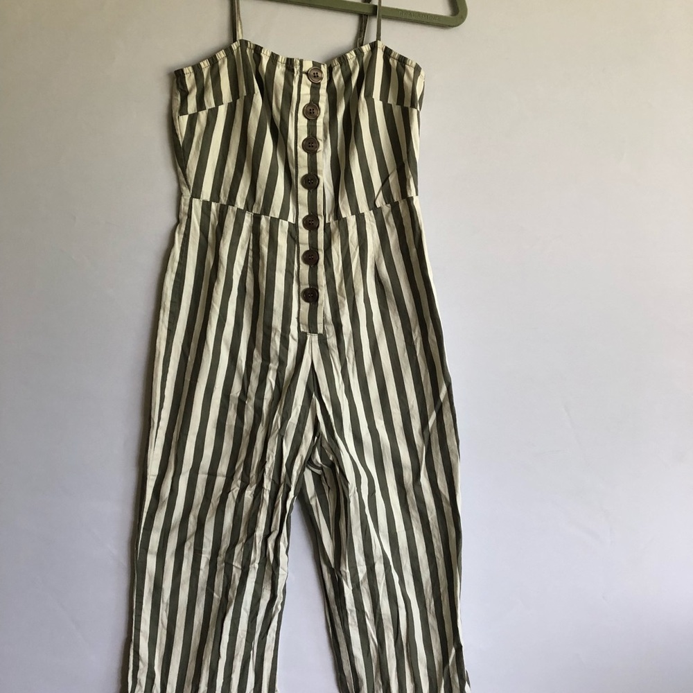 ASOS Green/White Striped Jumpsuit